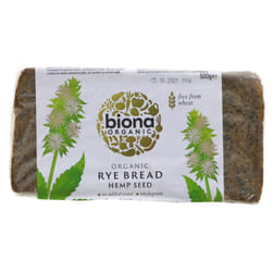 Biona Rye Bread - Hemp Seed 500g ( pack of 6 )