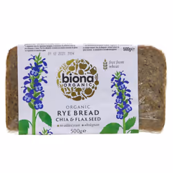 Biona Rye Bread - Chia & Flax 500g  ( pack of 6 )