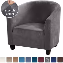 High Stretch Sofa Cover Velvet Tub Chair Cover Skid Resistance Furniture Protector Stretch Fabric Super Soft Couch Slipcover ...