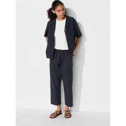 Uniqlo Japan Cotton Relaxed Ankle Pants - 09 BLACK/XS