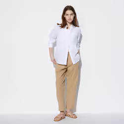 Uniqlo Japan Cotton Relaxed Ankle Pants - 09 BLACK/XS