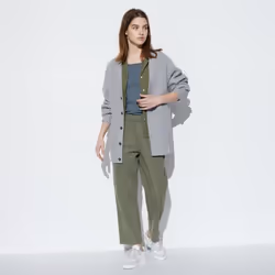 Uniqlo Japan Cotton Relaxed Ankle Pants - 09 BLACK/XL