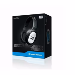Sennheiser HD 206 Stereo WIRED Headphones Earphones Over Ear Black Silver