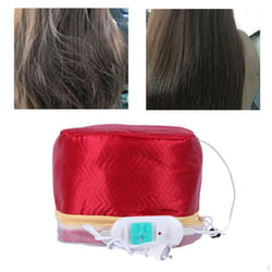 SPA Hair Thermal Treatment Heating Cap Dryers Care Steamer Hat - red
