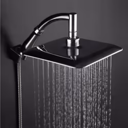 9 &apos;&apos;Metal Square Top Rainfall Shower Head W /Extension Pipe Chrome Bathroom Set