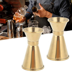 Jigger for Bartending 2pcs  Golden Dual Heads Jigger Stainless Steel Shot Measure Jigger Japanese Style Double Jigger Measuring Tool for Bar  Party  H