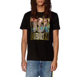 Diesel T-Diegor-L7 Mens T Shirts Casual Summer Tee - Black, XS