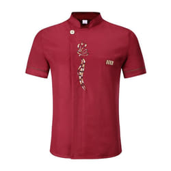 Unisex Kitchen Chef Baking Cook Wear Chef Work Clothes Men Chef Jacket Long Sleeves Men&apos;s Chef Uniform - red, XXXL
