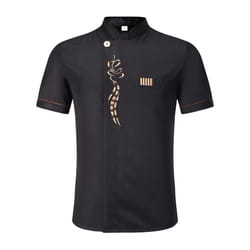 Unisex Kitchen Chef Baking Cook Wear Chef Work Clothes Men Chef Jacket Long Sleeves Men&apos;s Chef Uniform - black, M