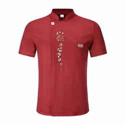Unisex Kitchen Chef Baking Cook Wear Chef Work Clothes Men Chef Jacket Long Sleeves Men&apos;s Chef Uniform - red, XXXXL