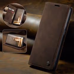 Superior Matte Leather Wallet Case with Card Slots for Xiaomi 12 12 Pro Stand Holder Strong Magnetic Book Cover For Redmi Not ...