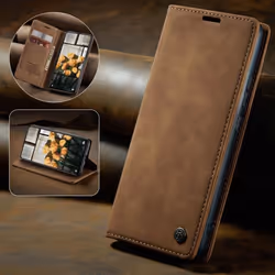 Superior Matte Leather Wallet Case with Card Slots for Xiaomi 12 12 Pro Stand Holder Strong Magnetic Book Cover For Redmi - b ...