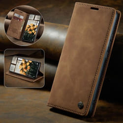 Superior Matte Leather Wallet Case with Card Slots for Xiaomi 12 12 Pro Stand Holder Strong Magnetic Book Cover For Redmi - brown, Google Pixel 8 Pro