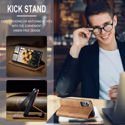 Superior Matte Leather Wallet Case with Card Slots for Xiaomi 12 12 Pro Stand Holder Strong Magnetic Book Cover For Redmi N - black, Samsung S24 Ultra