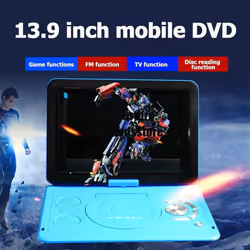 13.9 Inch LCD Widescreen High-definition Portable Car Mobile DVD Player Connected Camera/TV Supports Multiple Functions - blue