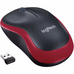 Logitech M186 Wireless Mouse 2.4 GHz with USB Mini Receiver Red