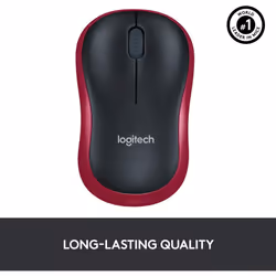 Logitech M186 Wireless Mouse 2.4 GHz with USB Mini Receiver Red
