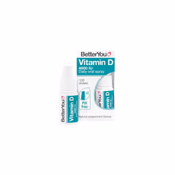 BetterYou Vitamin D3 4000 IU Oral Spray, Fast Acting High Strength Vitamin D3 Supplement, 3-Month Supply, Natural Peppermint ...
