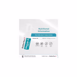 BetterYou Vitamin D3 4000 IU Oral Spray, Fast Acting High Strength Vitamin D3 Supplement, 3-Month Supply, Natural Peppermint Flavour, Made in The UK