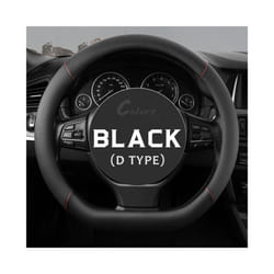 Car Steering Wheel Cover PU Leather D Shape Auto Steering Wheel Cover