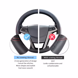 Leather Car Steering Wheel Cover fun volante  for Volkswagen VW T4 T5