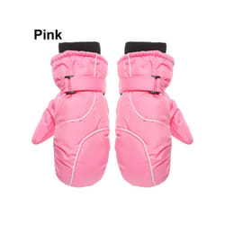 Children Kids Winter Snow Warm Gloves Boy Girls Ski Snowboard Windproof - pink
