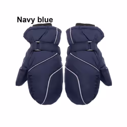 Children Kids Winter Snow Warm Gloves Boy Girls Ski Snowboard Windproof - navy blue