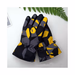 Children Kids Winter Snow Warm Gloves Boy Girls Ski Snowboard Windproof - Yellow camouflage