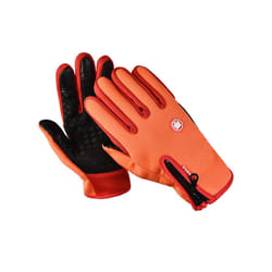 2pcs Winter Men Women Gloves Touchscreen Cold Waterproof Motorcycle Cycle - M, Orange