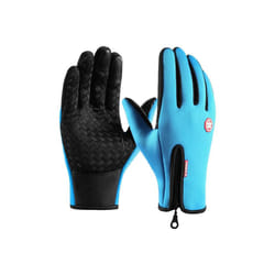 2pcs Winter Men Women Gloves Touchscreen Cold Waterproof Motorcycle Cycle - M, Blue