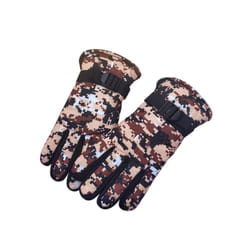 Thermal Ski Gloves Children Kids Winter Fleece Waterproof Warm Child Snowboard - yellow 2