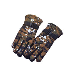 Thermal Ski Gloves Children Kids Winter Fleece Waterproof Warm Child Snowboard - green 2