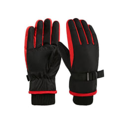 Thermal Ski Gloves Children Kids Winter Fleece Waterproof Warm Child Snowboard - Black 1