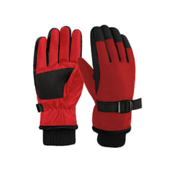 Thermal Ski Gloves Children Kids Winter Fleece Waterproof Warm Child Snowboard - Red 1