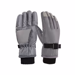 Thermal Ski Gloves Children Kids Winter Fleece Waterproof Warm Child Snowboard - Grey 1