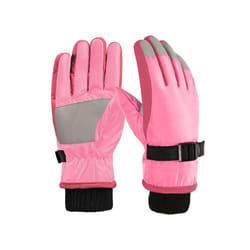 Thermal Ski Gloves Children Kids Winter Fleece Waterproof Warm Child Snowboard - Pink 1