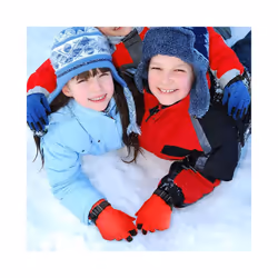 Thermal Ski Gloves Children Kids Winter Fleece Waterproof Warm Child Snowboard - Pink 1