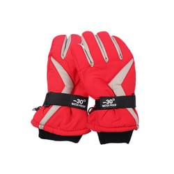 Thermal Ski Gloves Children Kids Winter Fleece Waterproof Warm Child Snowboard - Red 3