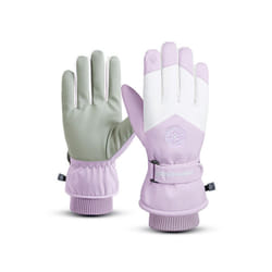 Waterproof Ski Gloves Women Winter Touch Screen Snow Gloves Fleece Lined - Purple