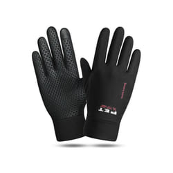 Waterproof Ski Gloves Women Winter Touch Screen Snow Gloves Fleece Lined - black red