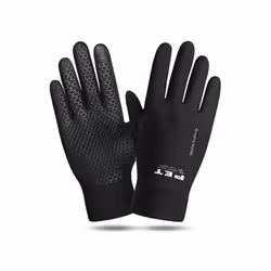 Waterproof Ski Gloves Women Winter Touch Screen Snow Gloves Fleece Lined - black white
