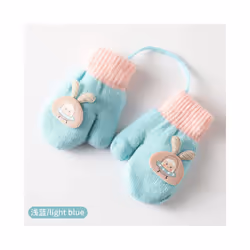 0-3Years Boy Girl Baby Hand Gloves Thicken Mittens for Kids Cute Cartoon - Light green