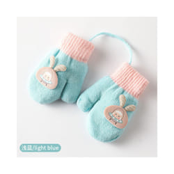 0-3Years Boy Girl Baby Hand Gloves Thicken Mittens for Kids Cute Cartoon - Light green