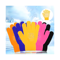 1 Pair Children Gloves Non-slip Rubber Winter Warm Stretch Gloves Boys - L, O