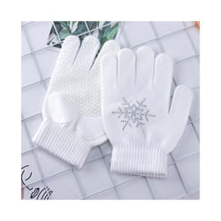 1 Pair Children Gloves Non-slip Rubber Winter Warm Stretch Gloves Boys - L, W