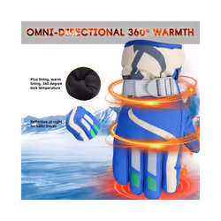 Winter Waterproof Warm Kids Boys Girls Gloves Ski Children Mittens Snow - red