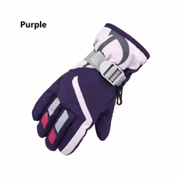 Winter Waterproof Warm Kids Boys Girls Gloves Ski Children Mittens Snow - purple