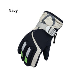 Winter Waterproof Warm Kids Boys Girls Gloves Ski Children Mittens Snow - navy