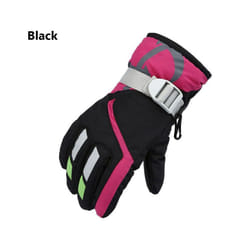 Winter Waterproof Warm Kids Boys Girls Gloves Ski Children Mittens Snow - black