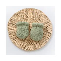 Winter Soft Kids Gloves Solid Thicken Baby Full Finger Mittens Newborn - Green